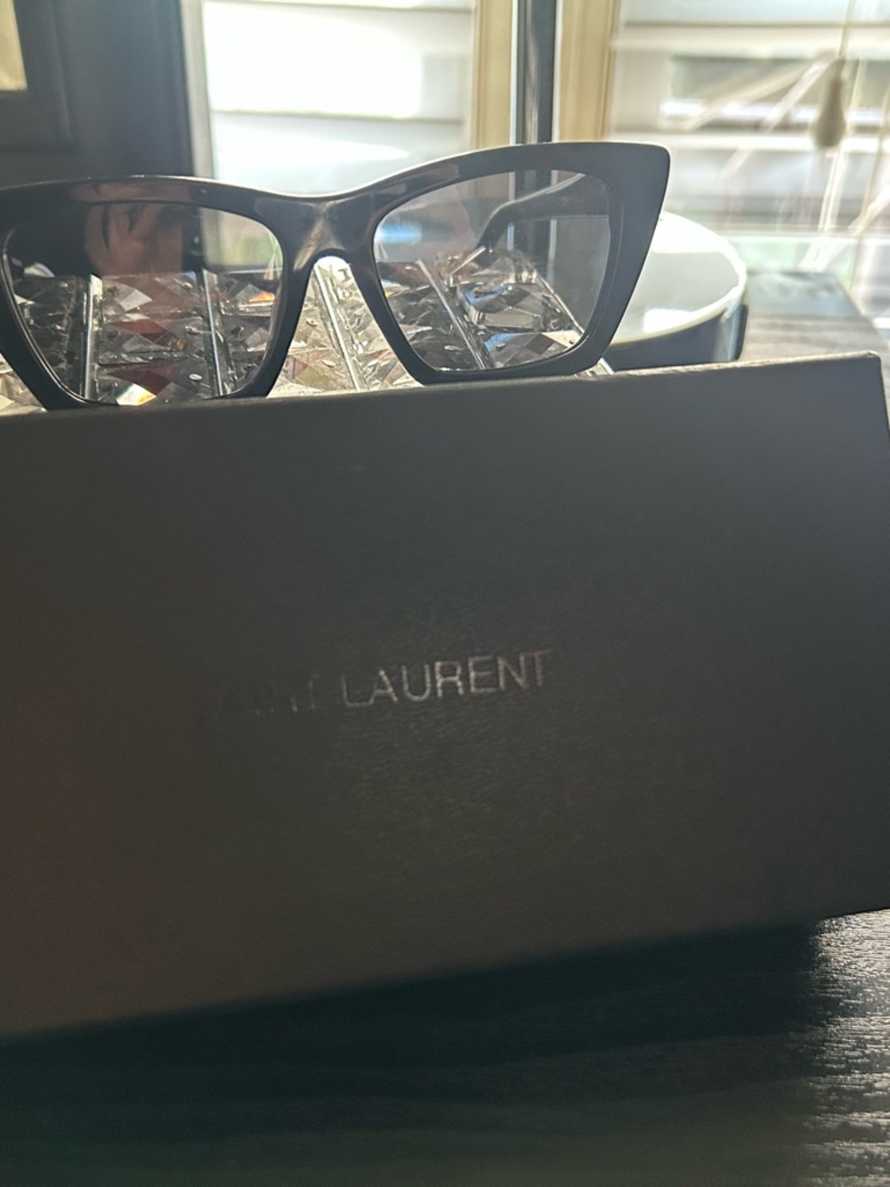 Saint Laurent Black Cat-Eye Optical Frames